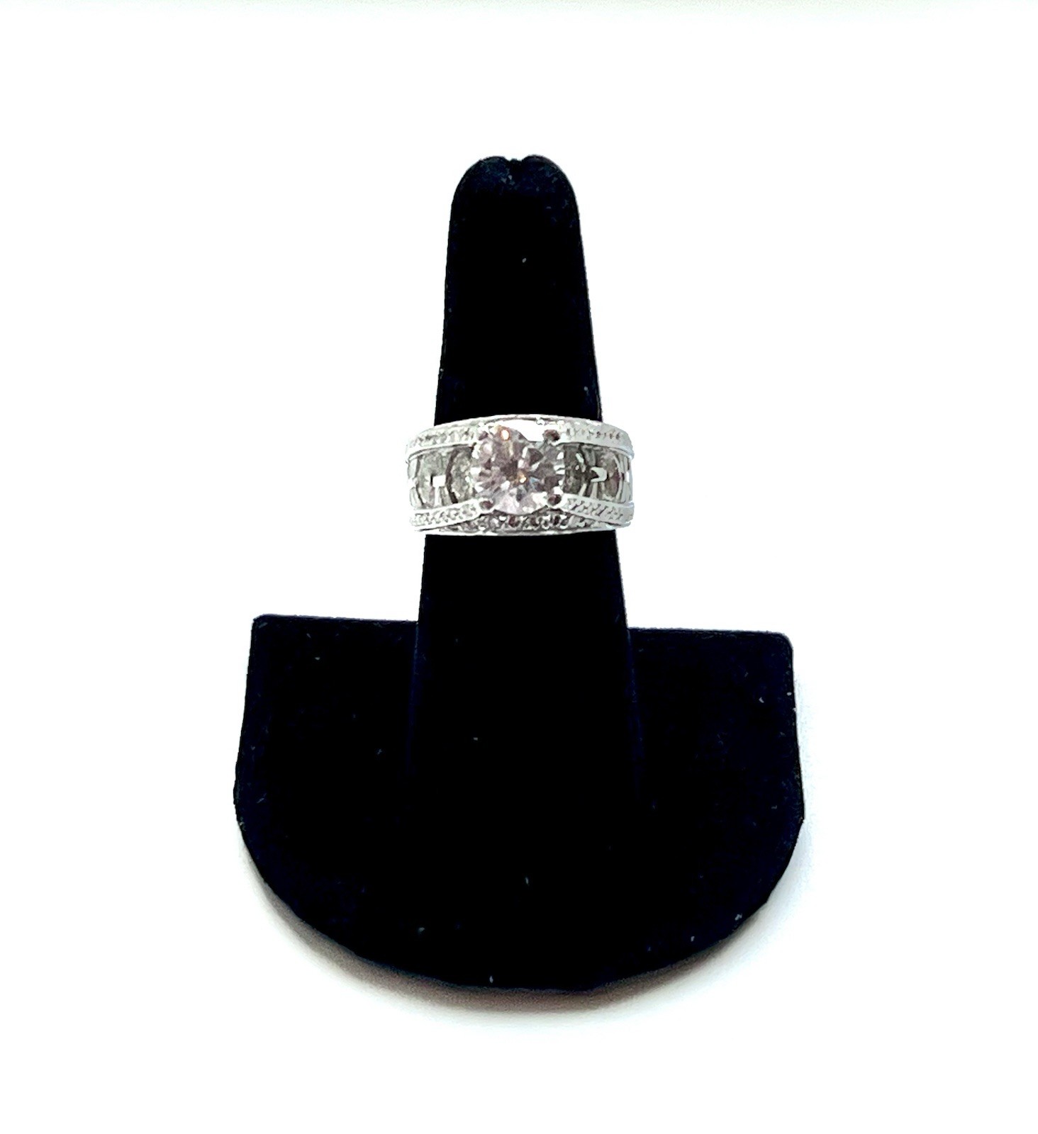 JB Star Platinum Wide Semi Mount Marquis & Tapered Baguette Diamond Ring!