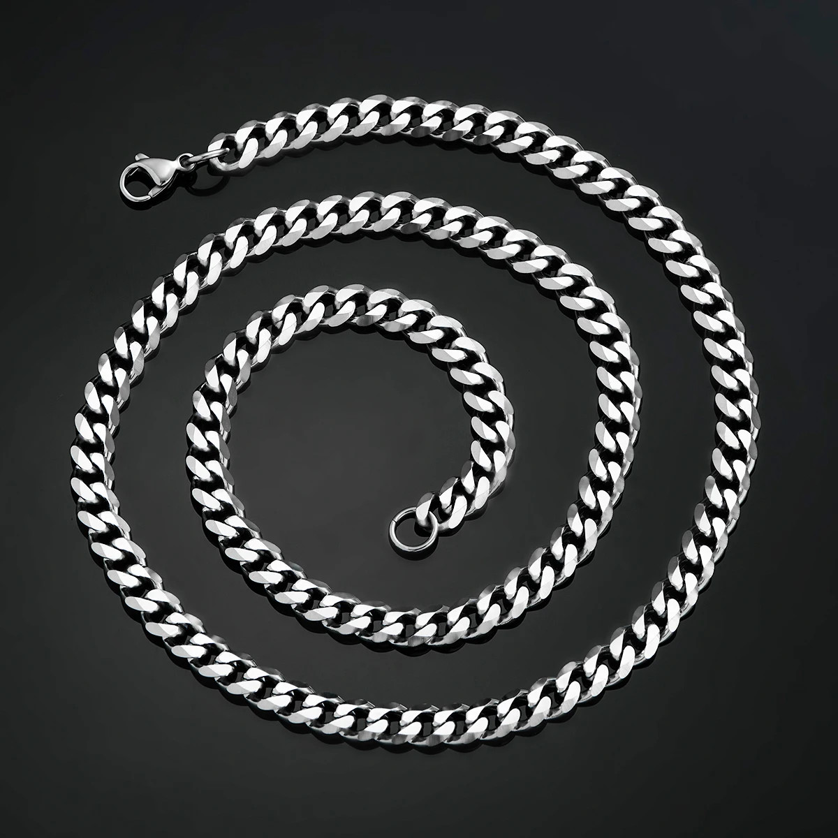 Mens Stainless Steel Cuban Link Chain Necklace Curb Silver Boy Choker 3mm-11mm