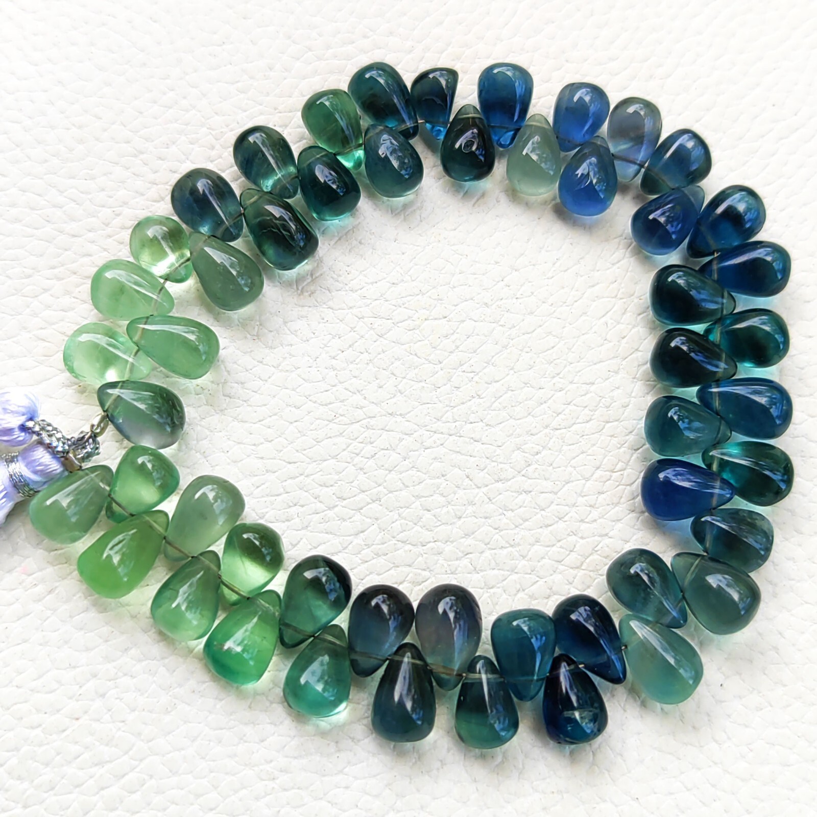 Natural Rainbow Fluorite Gem 10×6 mm Size Smooth Teardrop Beads 8″ Strand