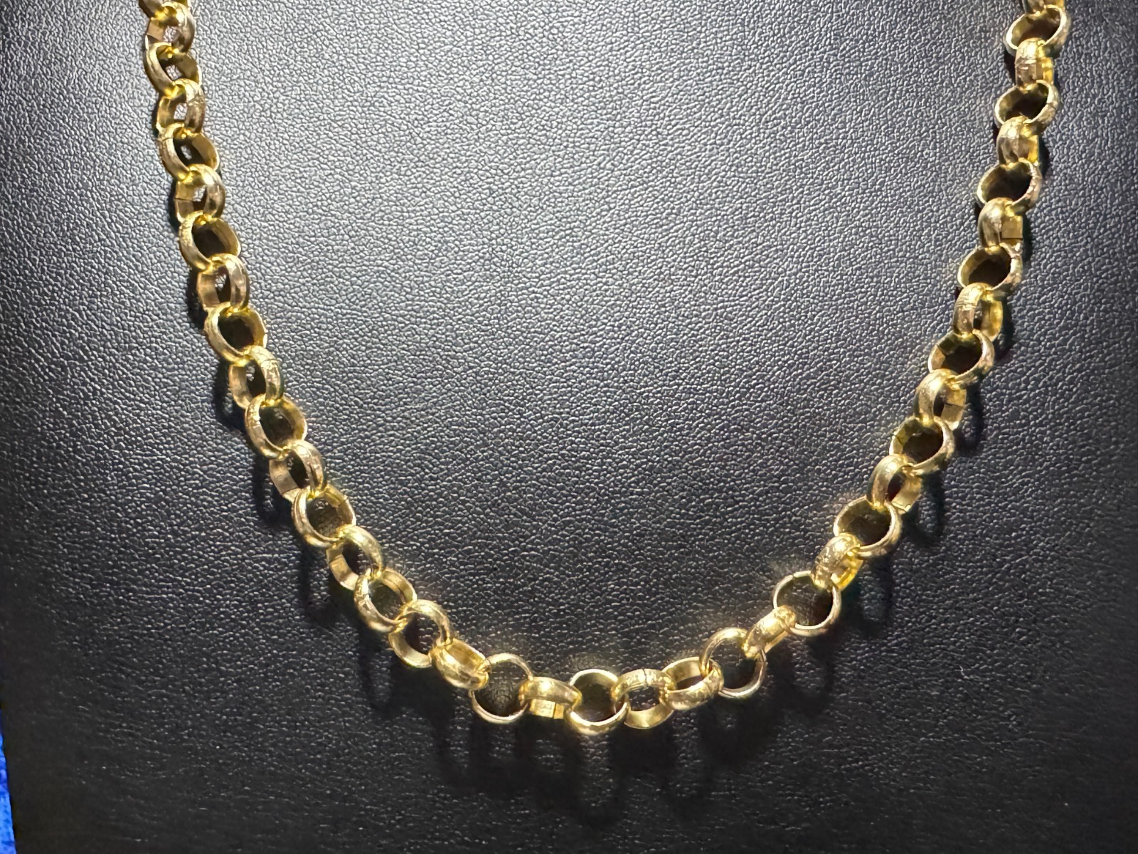 Rollo Chain Tennis Necklace Durable Light Gold (Like KC Gold) Plated 8mm 22″+