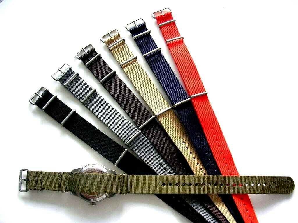 20mm Green NATO G10 Ballistic nylon Military combat watch band 2 pak IW SUISSE