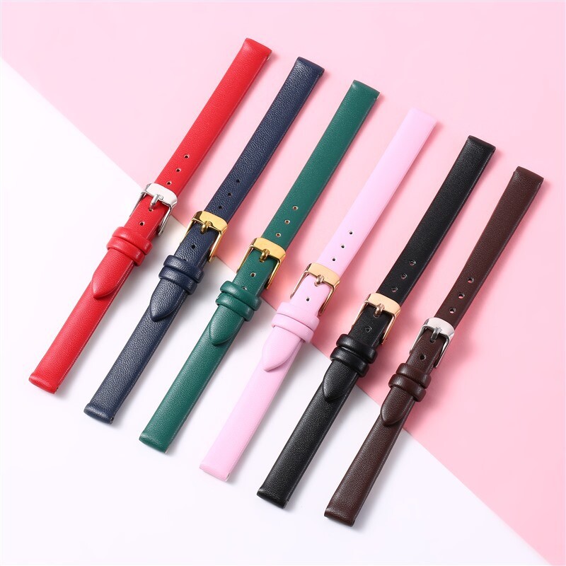 Quality Double Sided Cowhide Genuine Leather Watch Band Strap 8 10 12 14 16mm