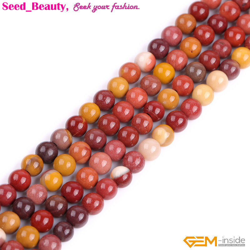 Natural Gemstone Genuine Multicolor Mookaite Beads For Women Jewelry Making 15″