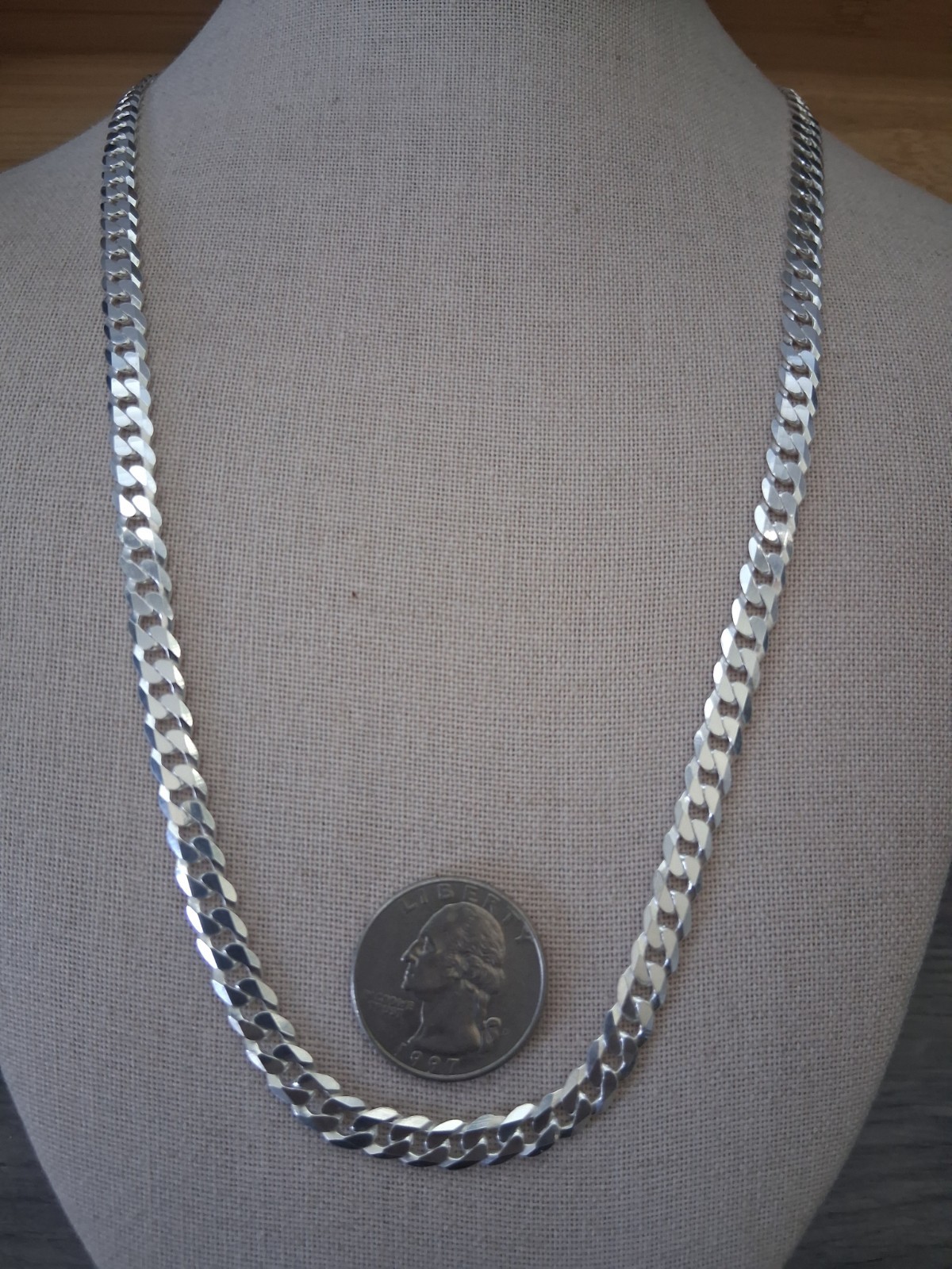 cadena de plata 925 corte diamante 24″ de larga 6mm de anchor