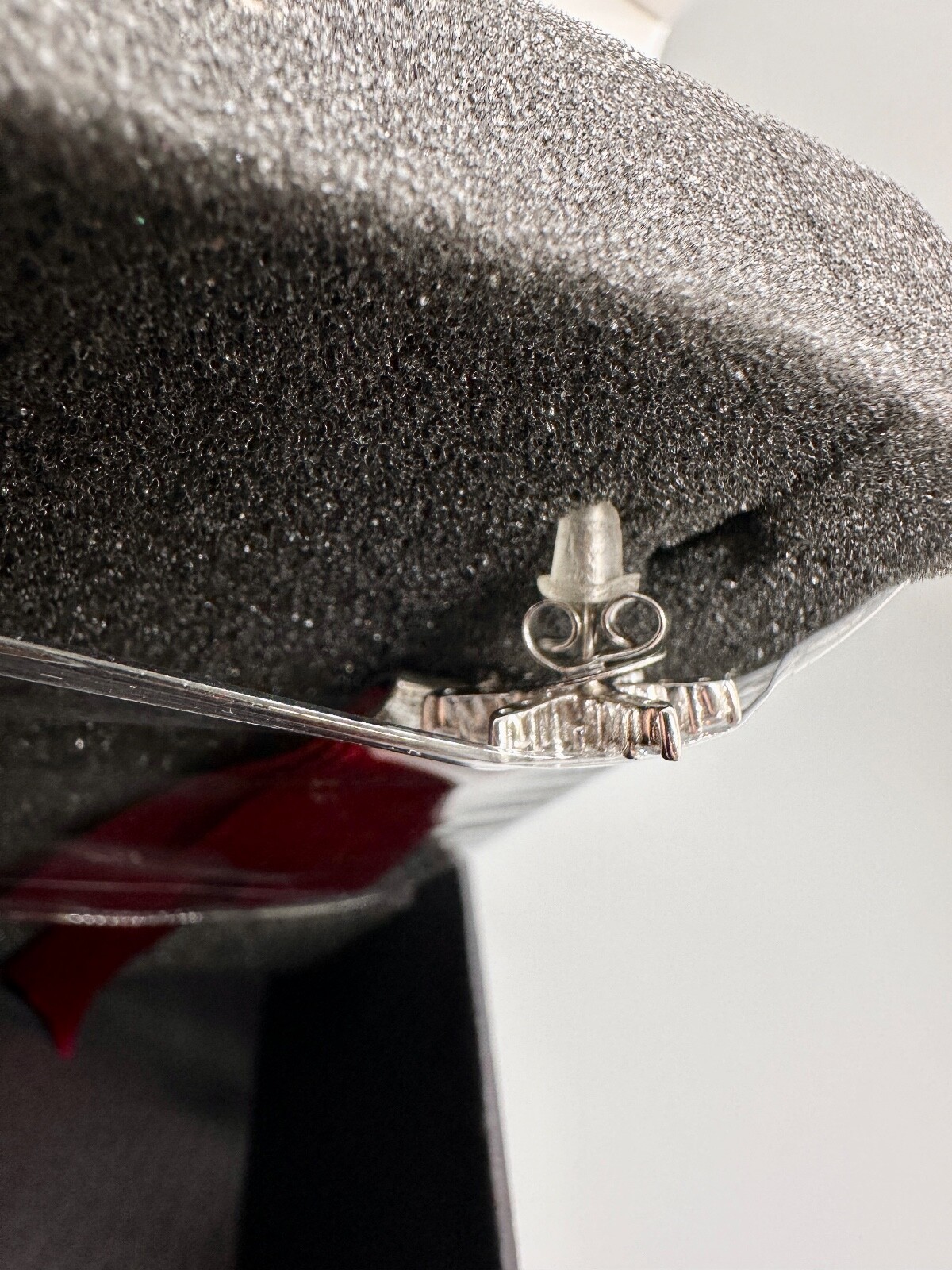 HEFANG Red Ribbon Full Zircon Earrings Stud Dangle Women Christmas Jewelry Gift