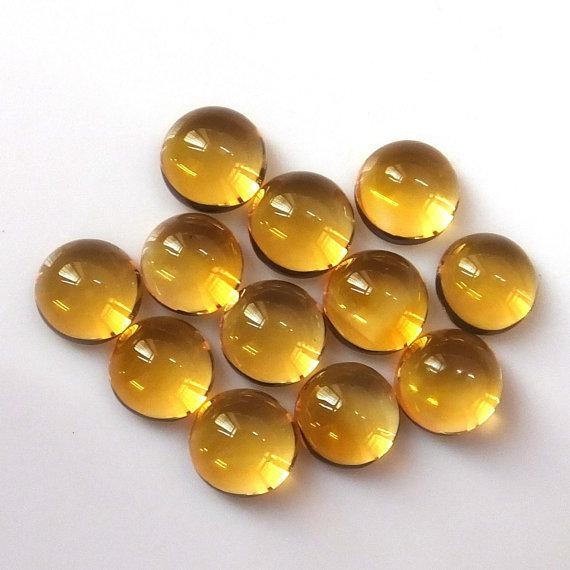 Natural Citrine Round Cabochon 3mm To 10mm Loose Gemstone