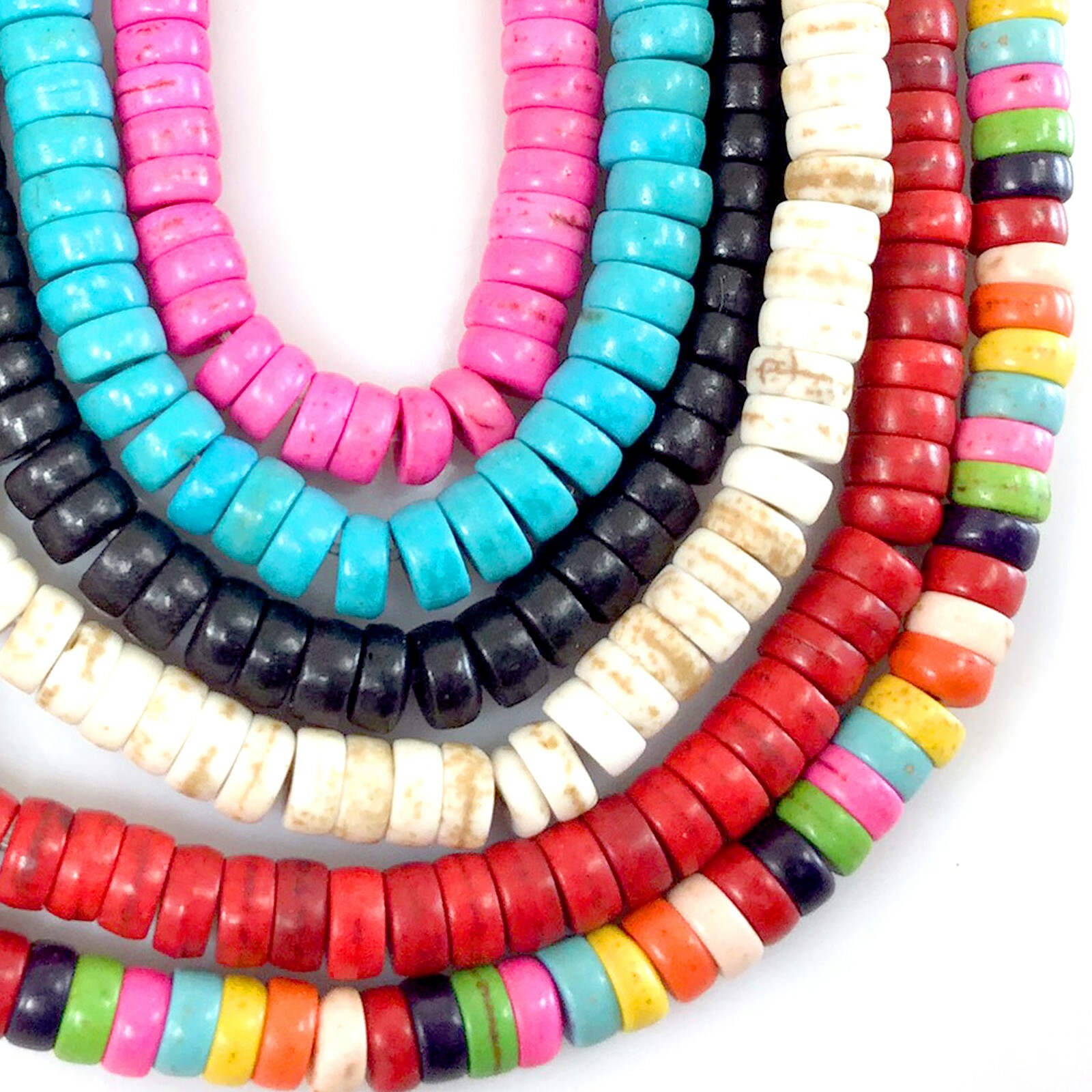 Gemstone Howlite Magnesite Turquoise Heishi Beads 15″ Jewelry 4mm 6mm 8 10 12mm