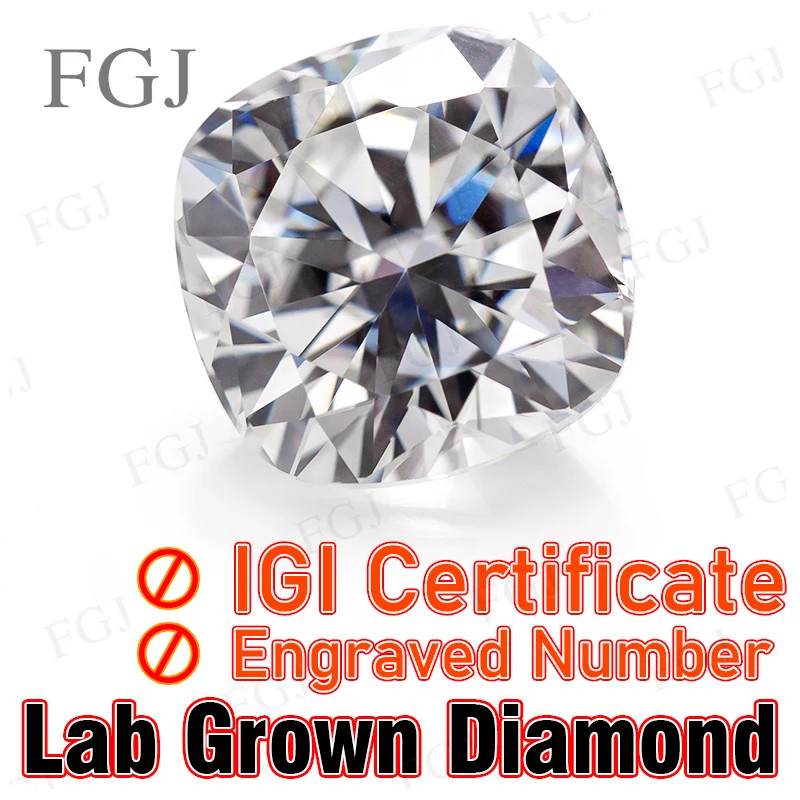 Lab Grown Diamond 0.1-5CT Without IGI Certificate HPHT CVD DEFG VVS-SI Diamonds