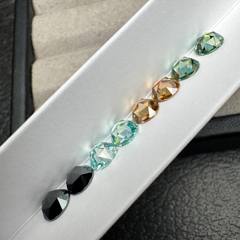 Colorful Flat Rose Cut 0.5-5ct Round Moissanite Loose GRA VVS1 Factory Directly