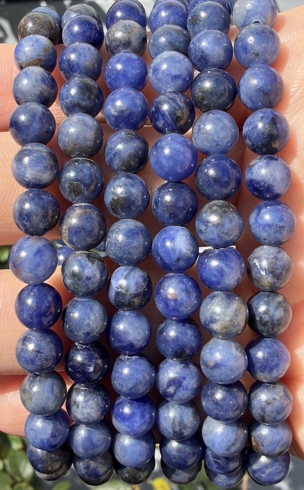 Wholesale Lot 6 Pcs Natural Sodalite 6mm 7.5” Crystal Healing Stretch Bracelet