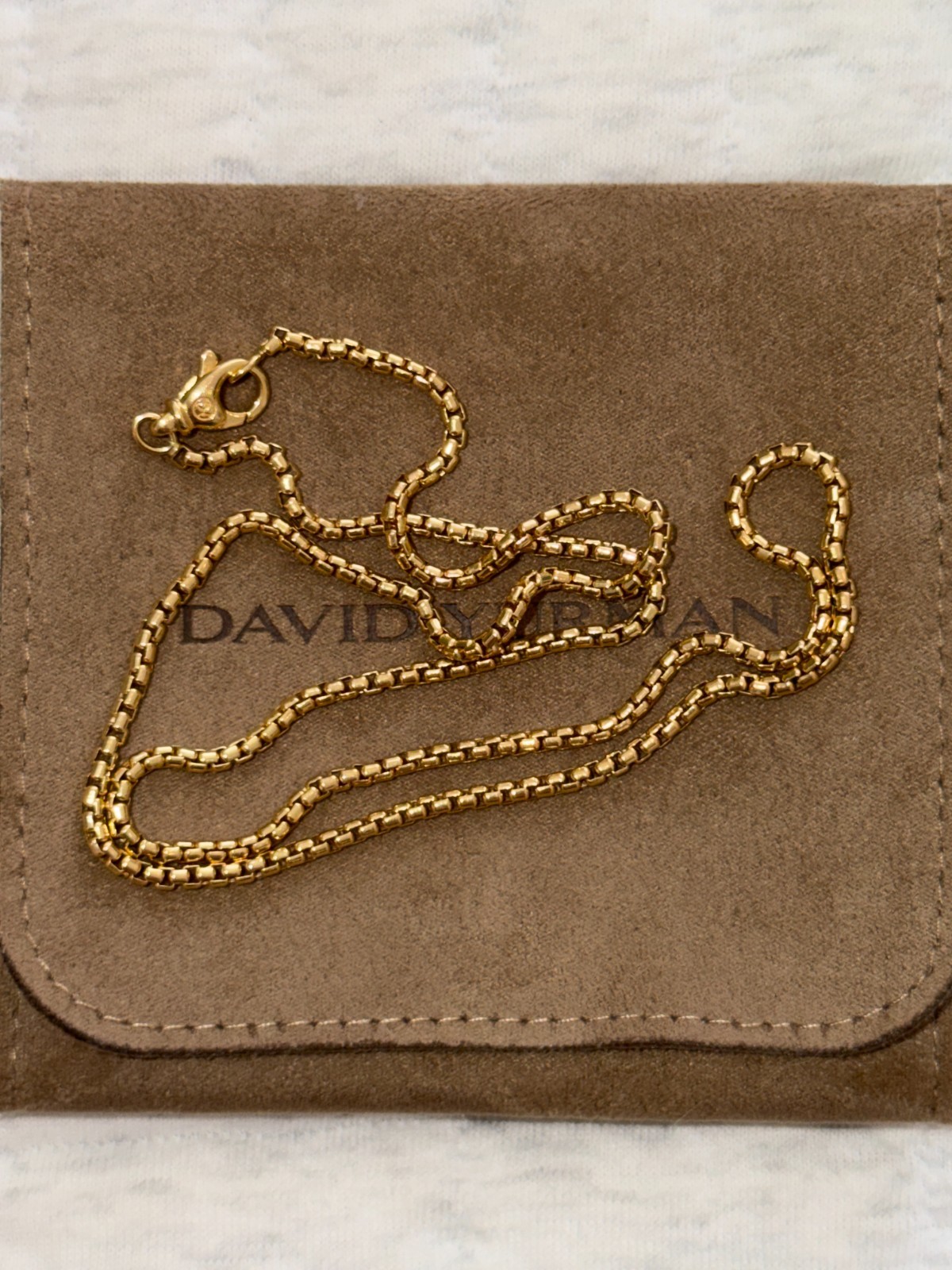 David Yurman Box Chain Necklace 18K Yellow Gold, 2.7mm, 22 in