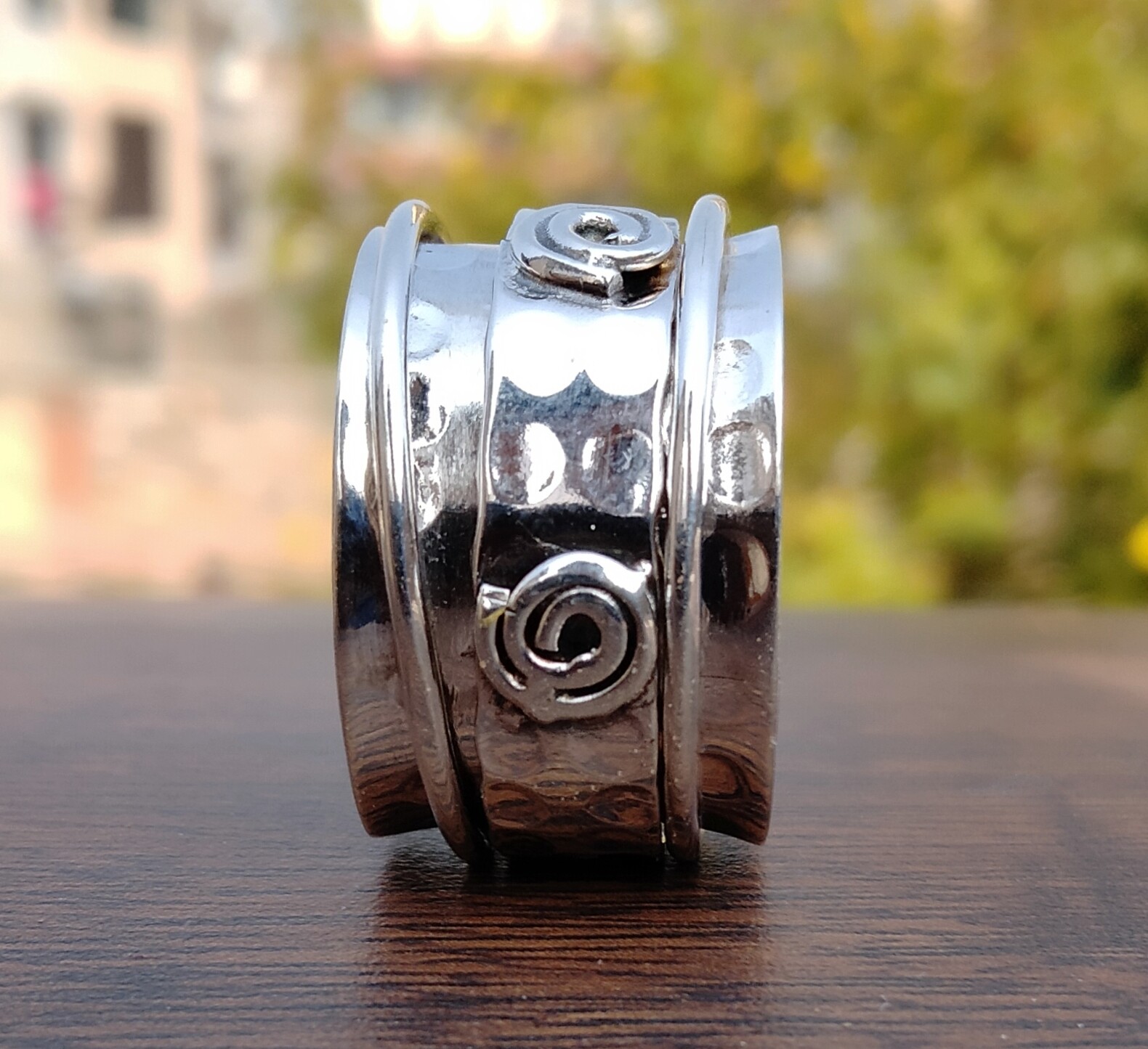 Solid 925 Sterling Silver Wide Band& Spinner Ring Handmade Ring All Size-U-55