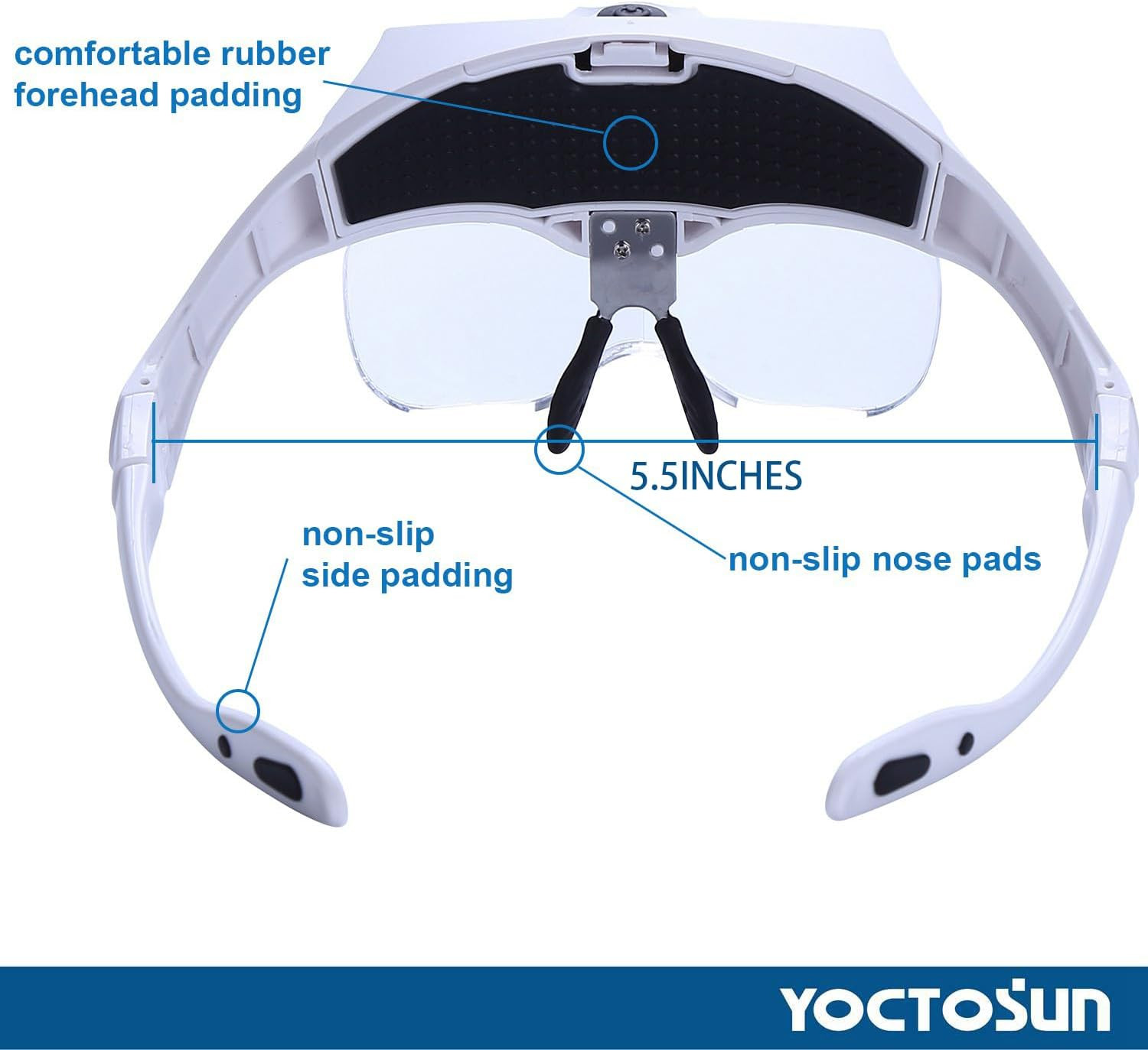 Magnifying Glasses with Light, Head Mount Magnifier with 5 Lenses, Headband, Sto