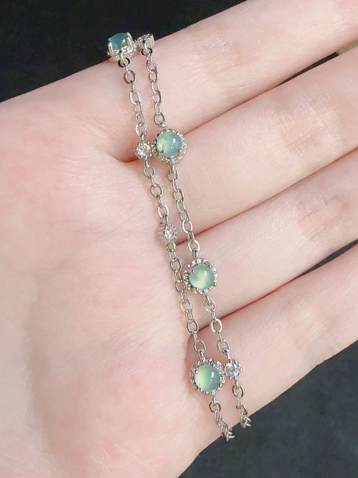 Top 100% Natural Sky blue jadeite bracelet