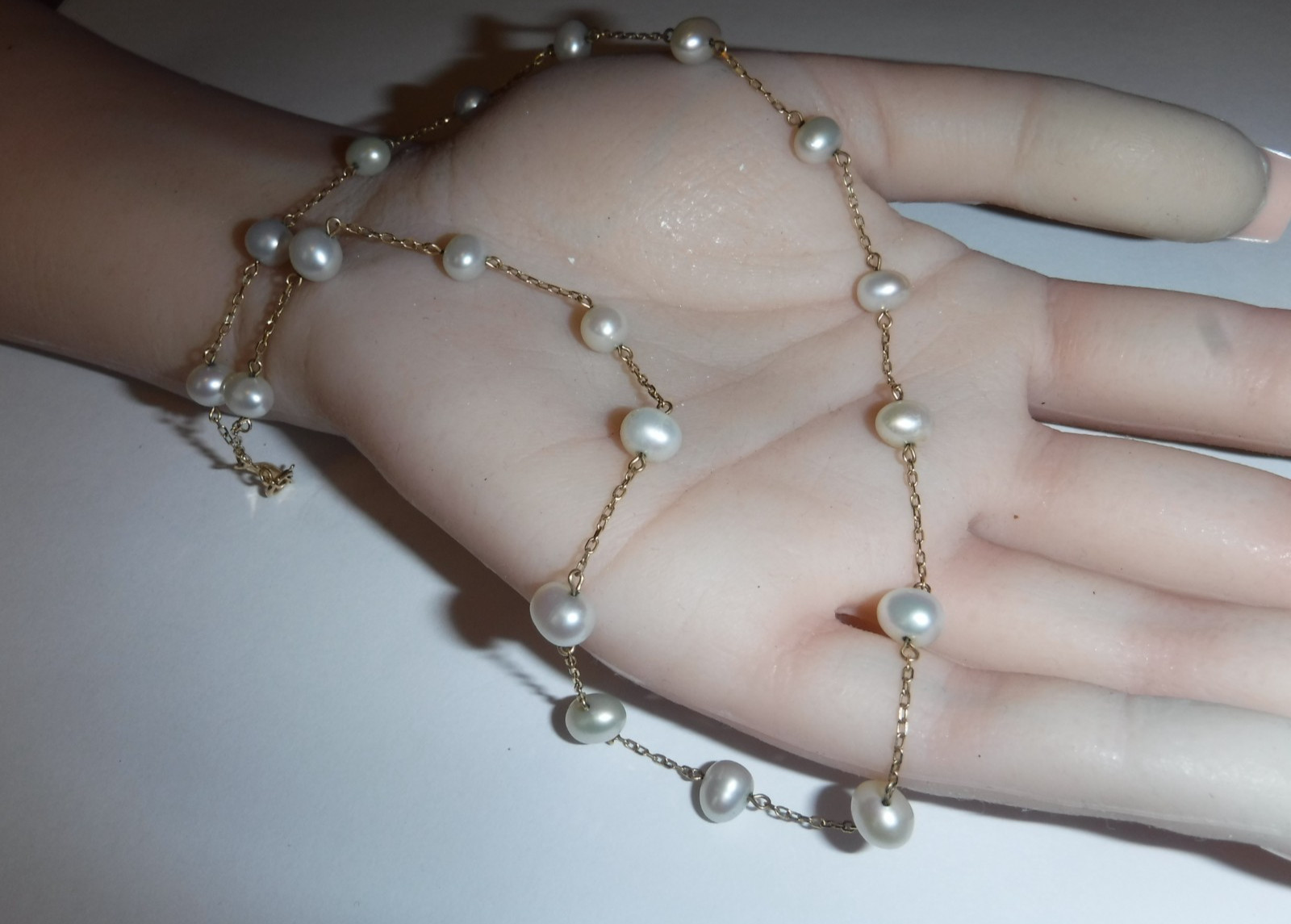 14 K Yellow Gold FW Pearl Designer Peter Brams Necklace 5 m/m 17 Inches