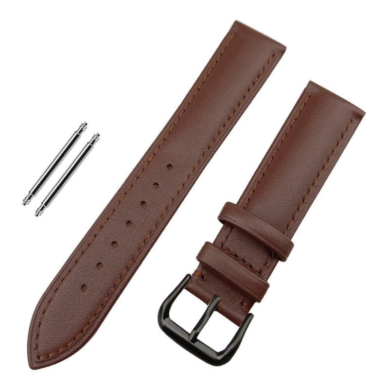 12 14 16 18 19 20 21 22 24mm With SS Pin Buckle Genuine Leather Watch Strap Band