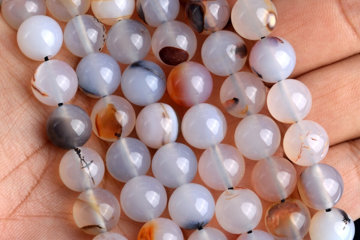 Natural Multicolor Dendritic Agate Beads Grade AAA Round Loose Beads 6/8/10MM