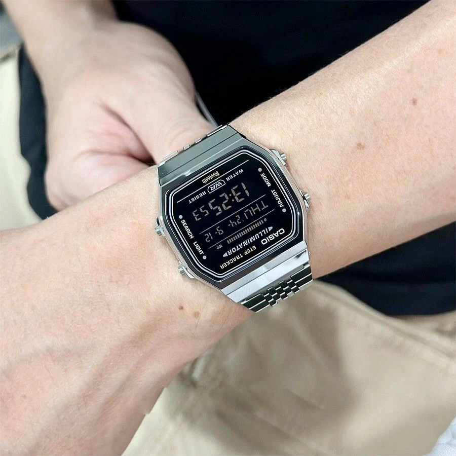 Casio ABL-100WE-1B Vintage Design Black Digital Bluetooth Step Tracker Watch