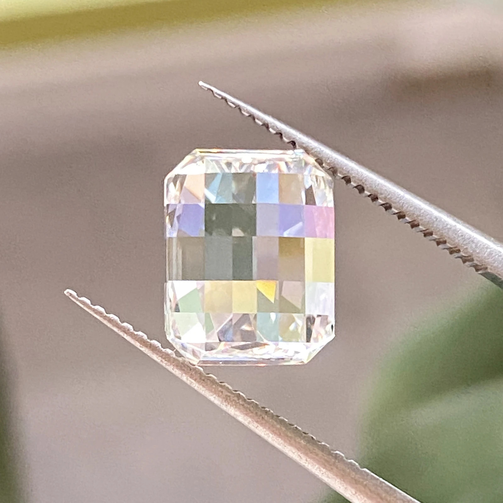 Rare 5A Cubic Zirconia Stone 0.5-4ct Emerald Square Pixel Cut for Jewelry Making