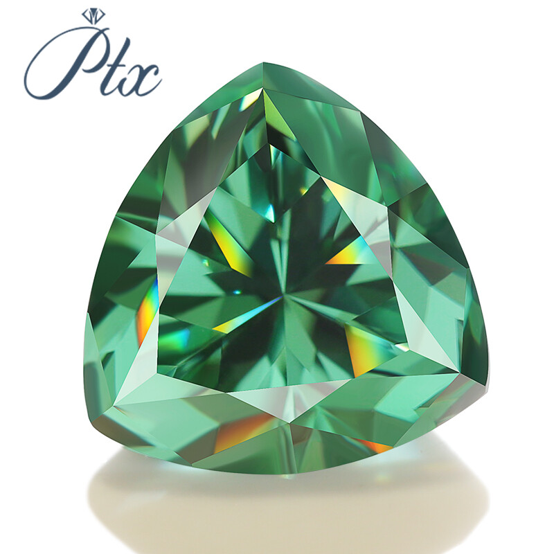 Loose Moissanite Diamond Trillion Brilliant Cut Aqua Blue with GRA Certificate