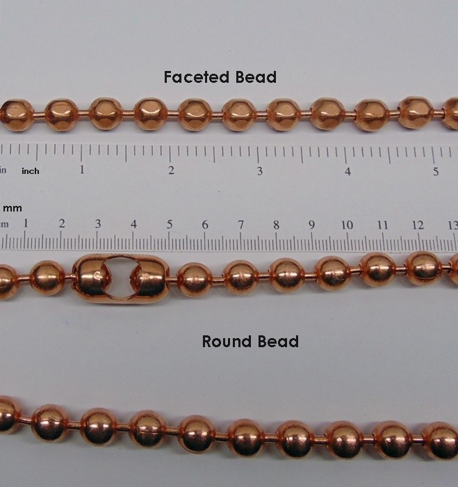 COPPER BALL CHAIN Necklace or Bracelet Statement Size 9.5mm Round + Faceted Bead