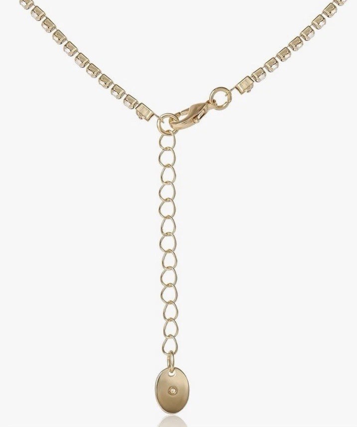Juicy Couture Crystal Heart Gold Tone Pendant Necklace 16-Inch + 2” = 18-In