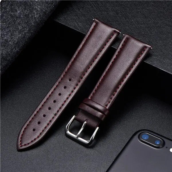 16mm 18mm 20mm 22mm 24mm Genuine Leather Watch Band Strap Bracelet