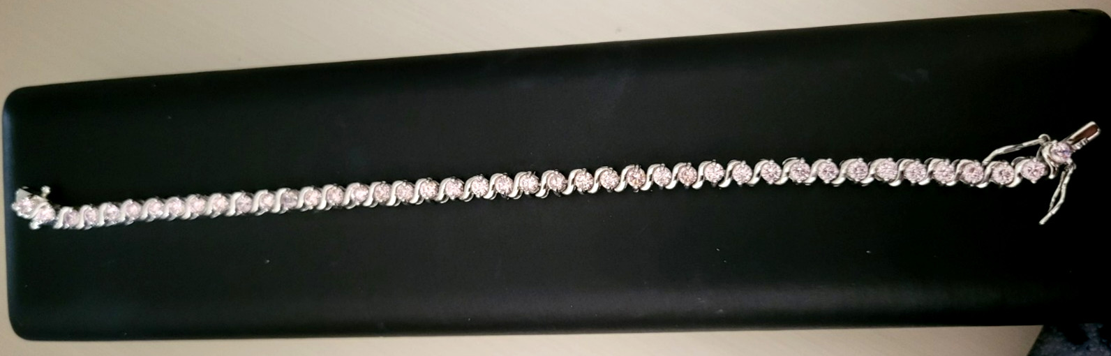 NEW Sterling Silver Tennis Bracelet Pink Topaz DW Thailand 14g