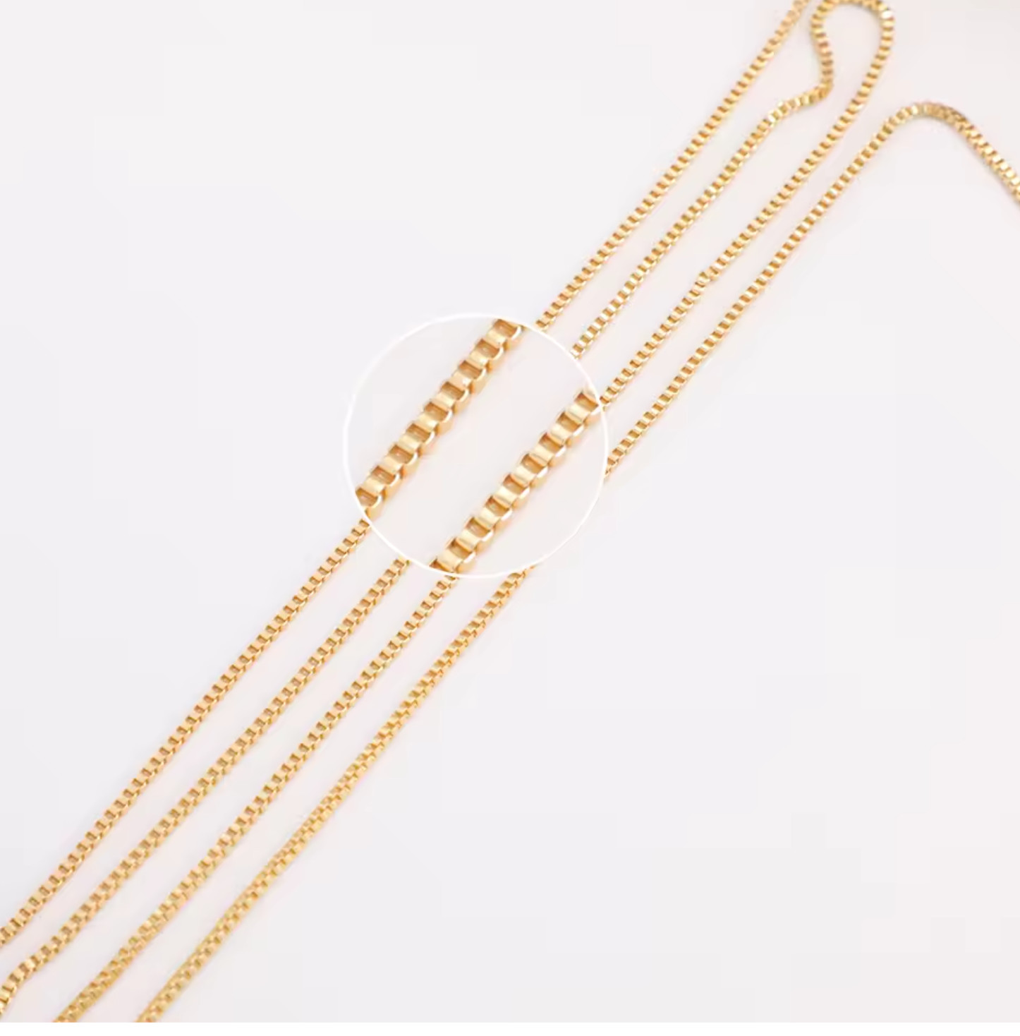 14k Gold Filled Box Chain 1.5-3mm Necklace 18-24″ Men Women