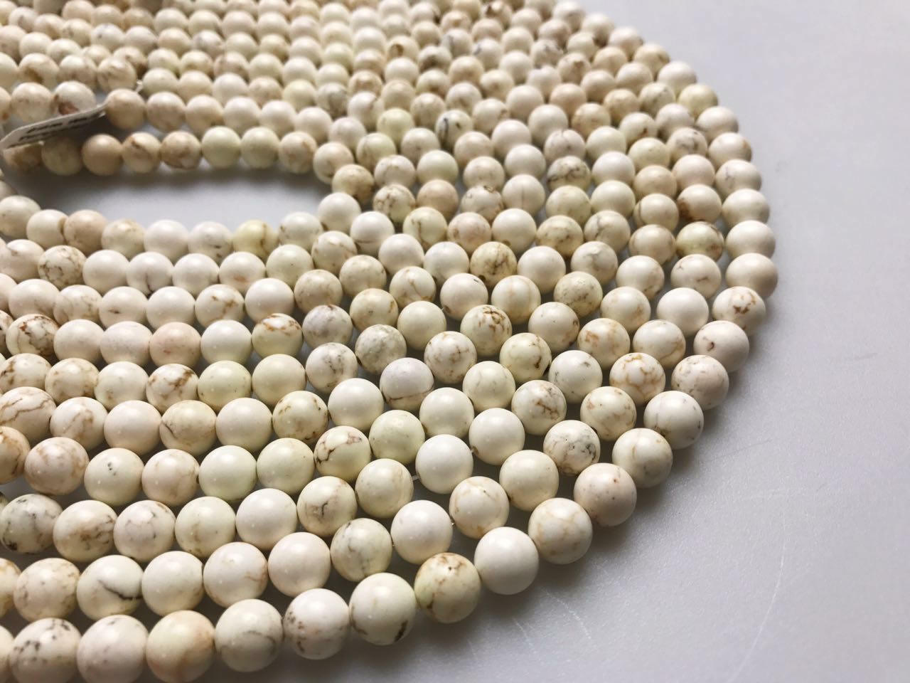 White Turquoise Smooth Round Beads 2mm 3mm 4mm 6mm 8mm 10mm 12mm 15.5″ Strand