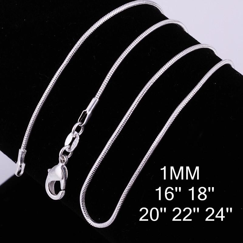 925 Sterling Silver Snake Chain Necklace High Quality For Men Women Pendant Link