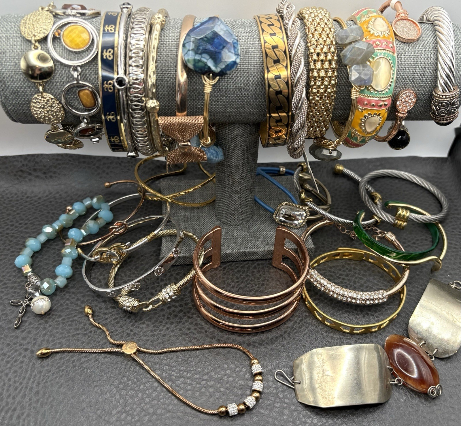 VTG – Modern Boho Ethnic Mixed Metals Jewelry Lot Bracelet Bangle Cuff