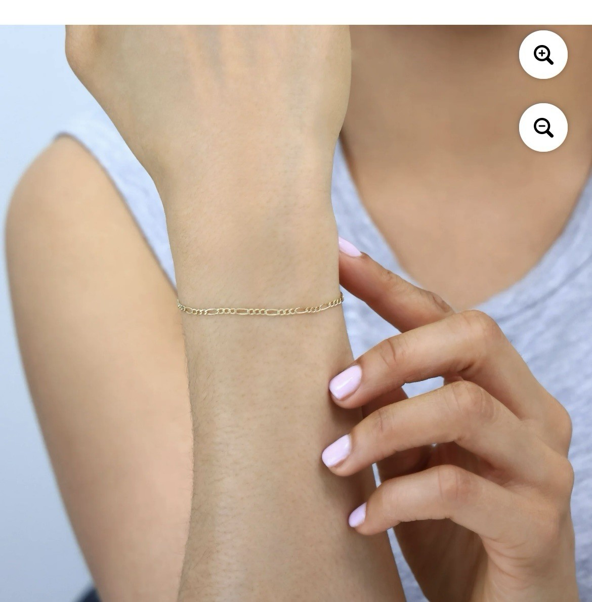 Gold 10K Real Yellow Gold Figaro Link Chain Bracelet 2mm 7 In