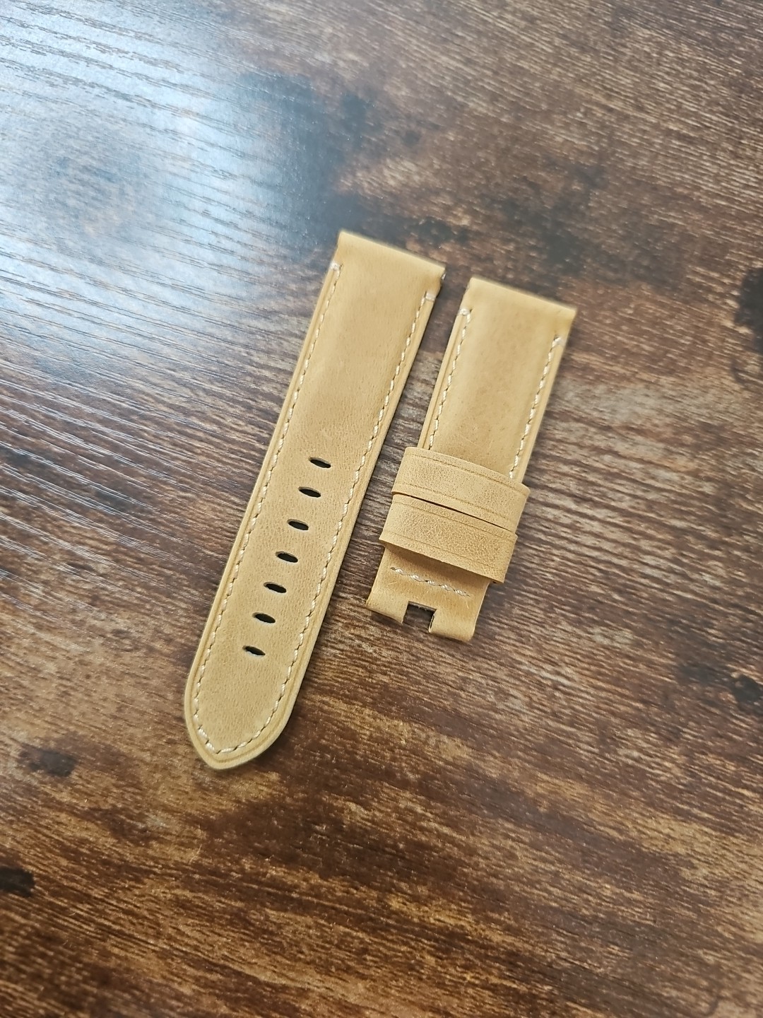 Panerai Watch 24/22mm OEM Light Military Brown Strap for Deployment Buckle