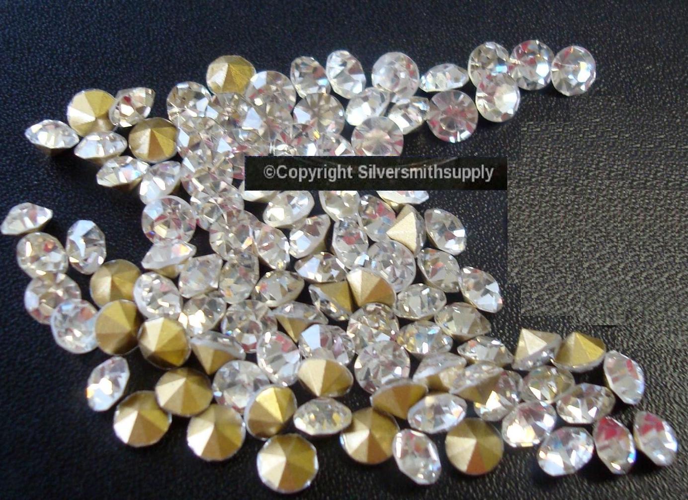 100 pcs crystal rhinestones tin cuts high quality 4.5×1.5mm foil backed misc014