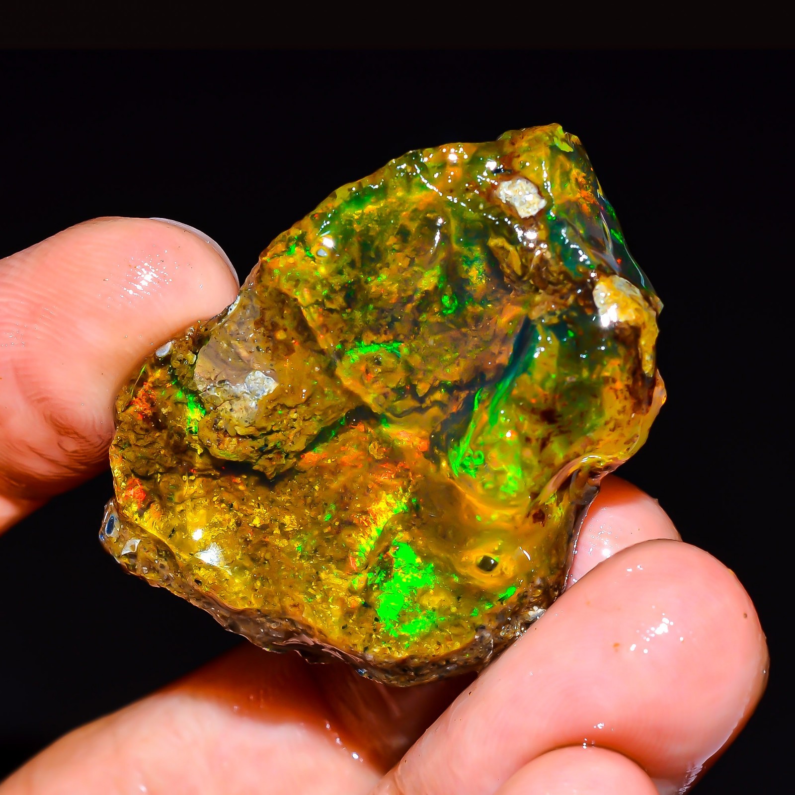 45.50 Ct Fire Opal Ethiopian Natural Oil Rough Gemstone For Jewelry 36x26x10 mm