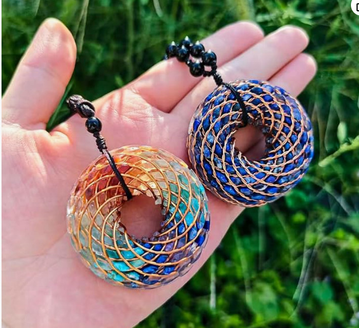 Rodin Coil & Orgone Pendant Necklace for Meditation, Reiki Energy Necklace, Chak