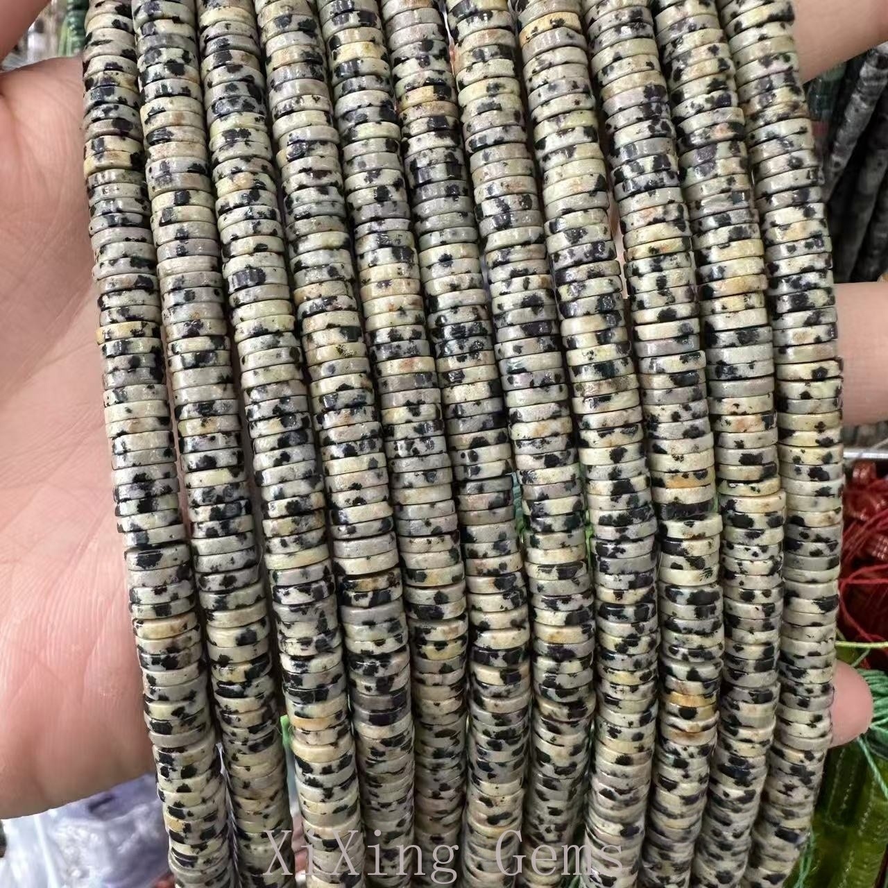 1x6mm Natural Dalmatian Jasper Heishi Disc Spacer Beads for Jewelry Making DIY
