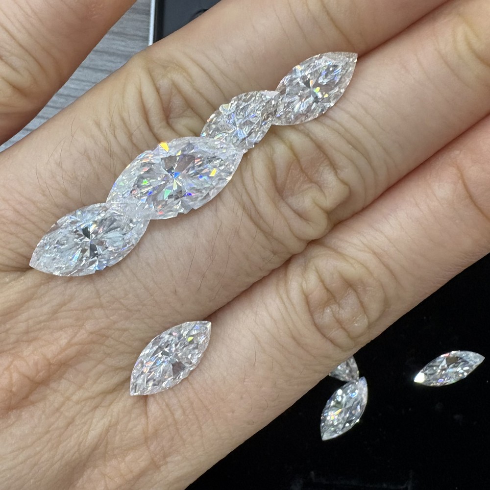 US Lab-grown Moissanite Loose Stone 10ct D Color VVS1 GRA Certified Marquise Cut