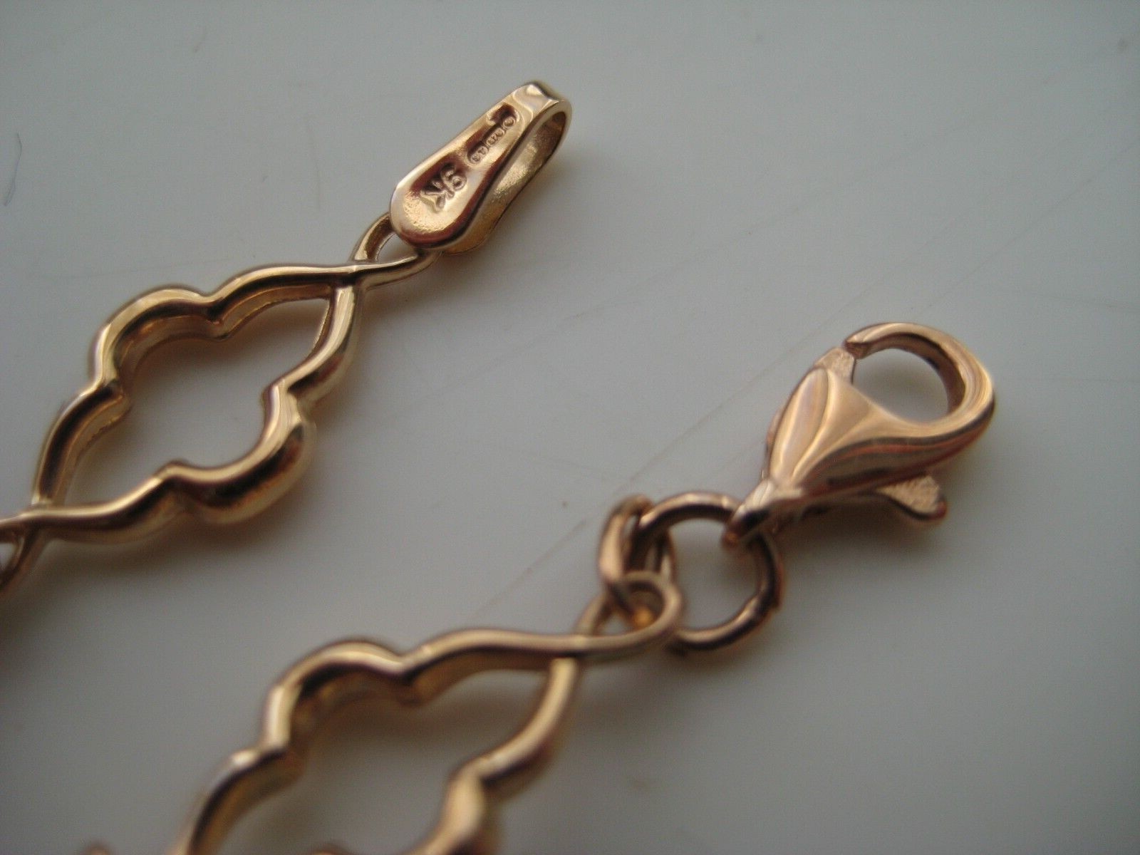 Gold Bracelet 9 Carat Rose Ladies Links Curly