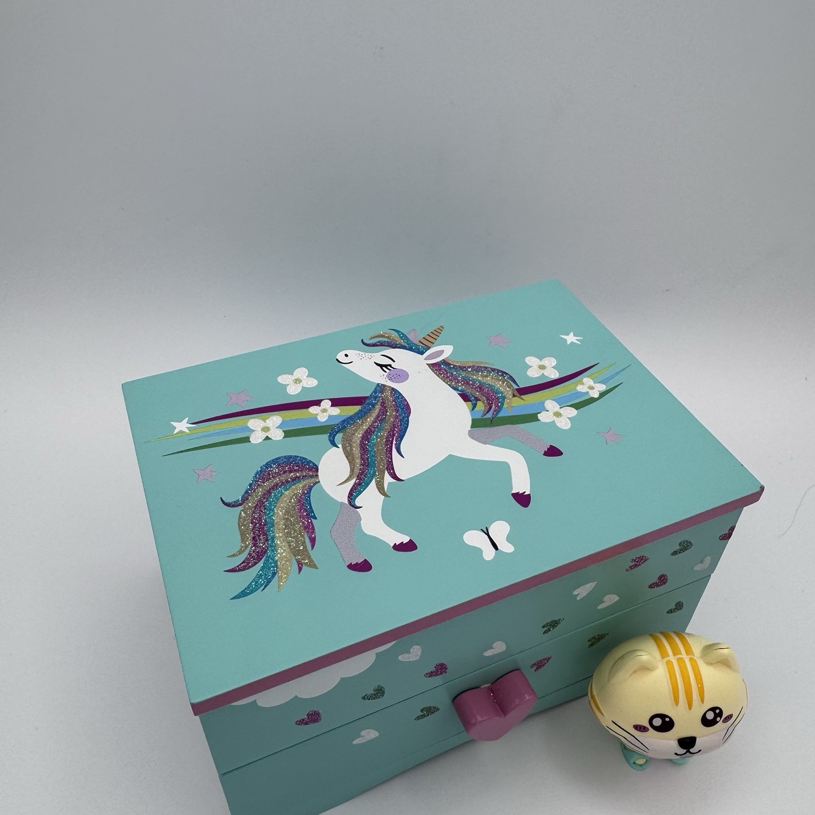 Girl’s Jewelry Music Box with Drawer & Dancing Unicorn To “Over the Rainbow” Toy