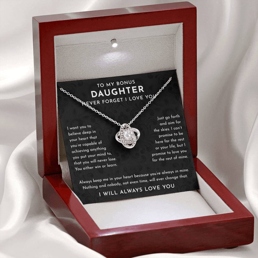 To My Bonus Daughter Gift, Bonus Daughter Necklace, Bonus Daughter Jewelry Gifts