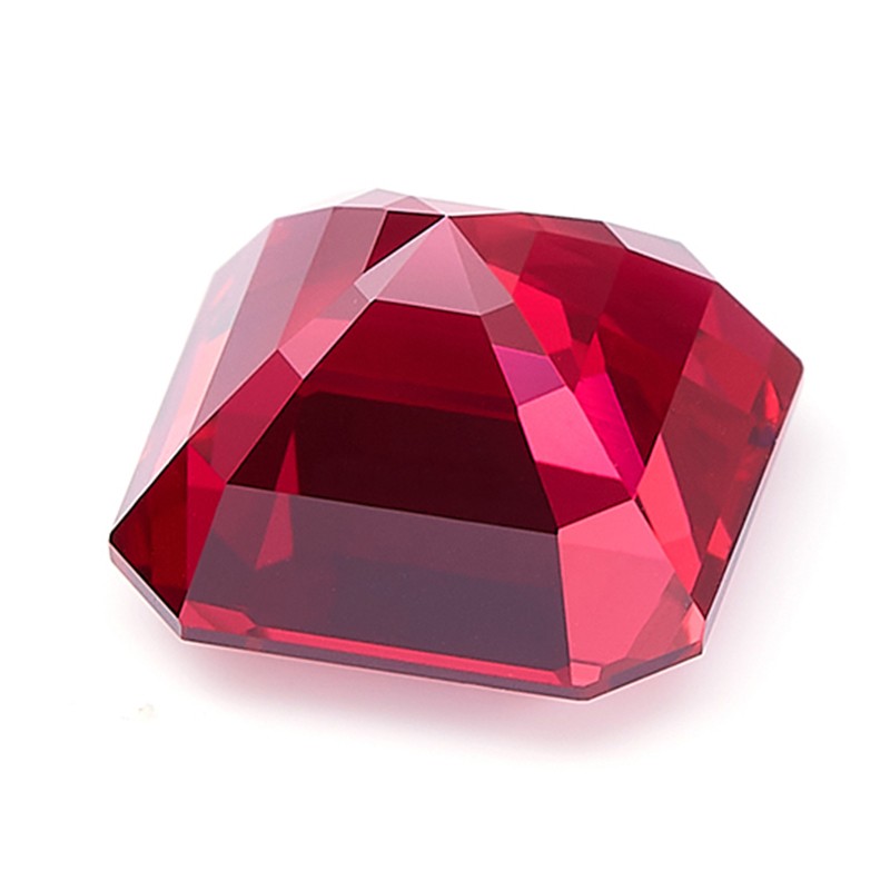 Hot Sale 0.5-10ct Asscher Cut Lab Grown Ruby Loose Gemstones for Jewelry Making