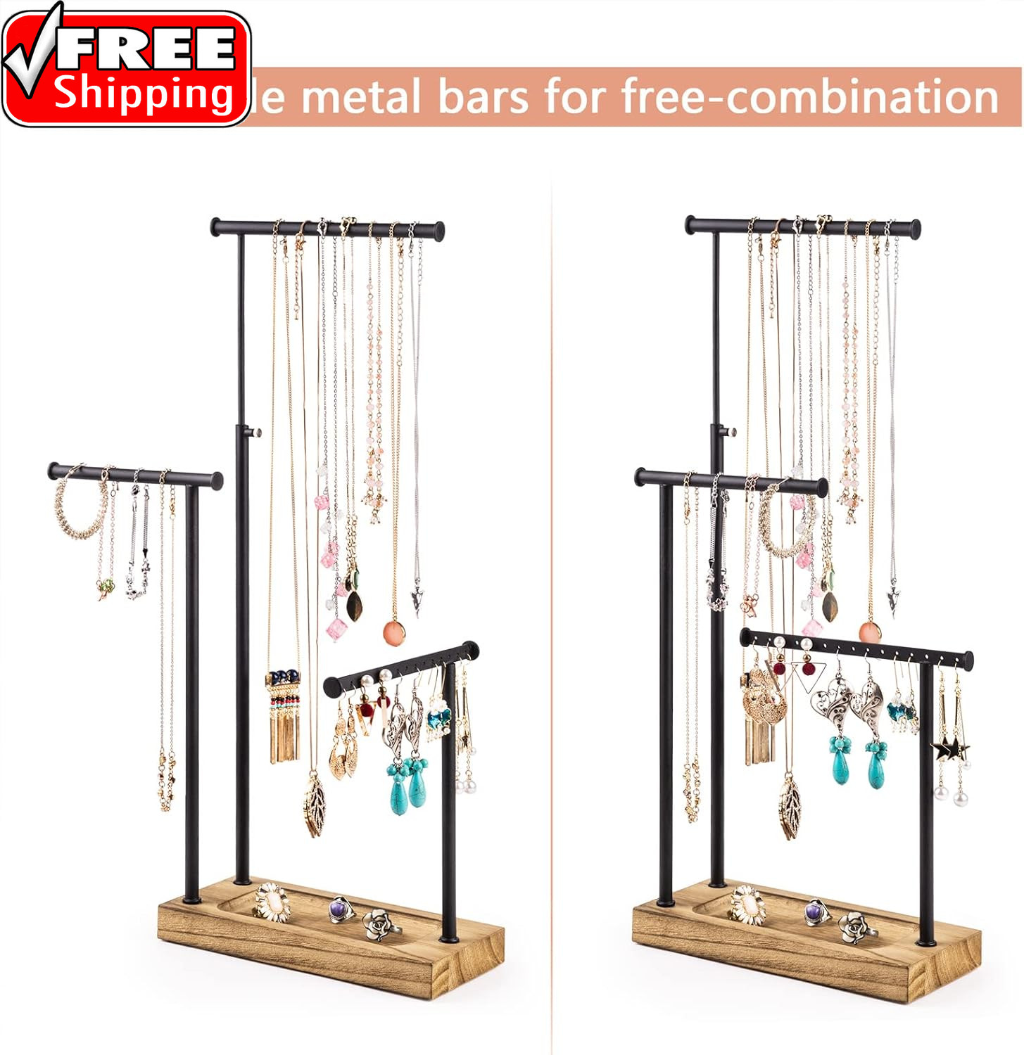 Jewelry Organizer Stand, Extra Tall Necklace Holder Jewelry Holder, Gift Idea (C