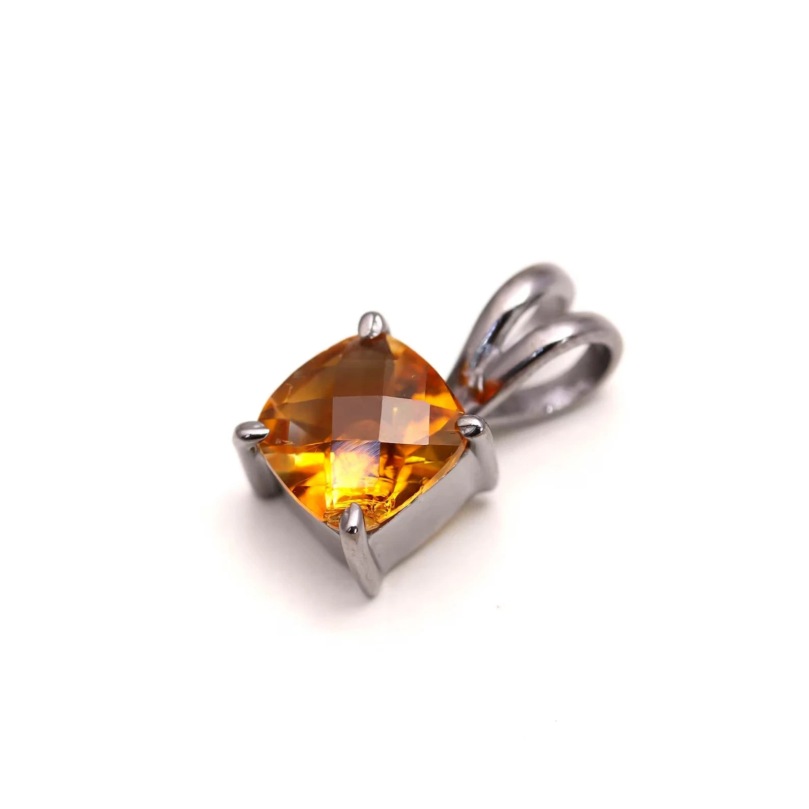 Natural Citrine Sterling Silver Pendant Natural 15 CT Certified Loose Gemstone