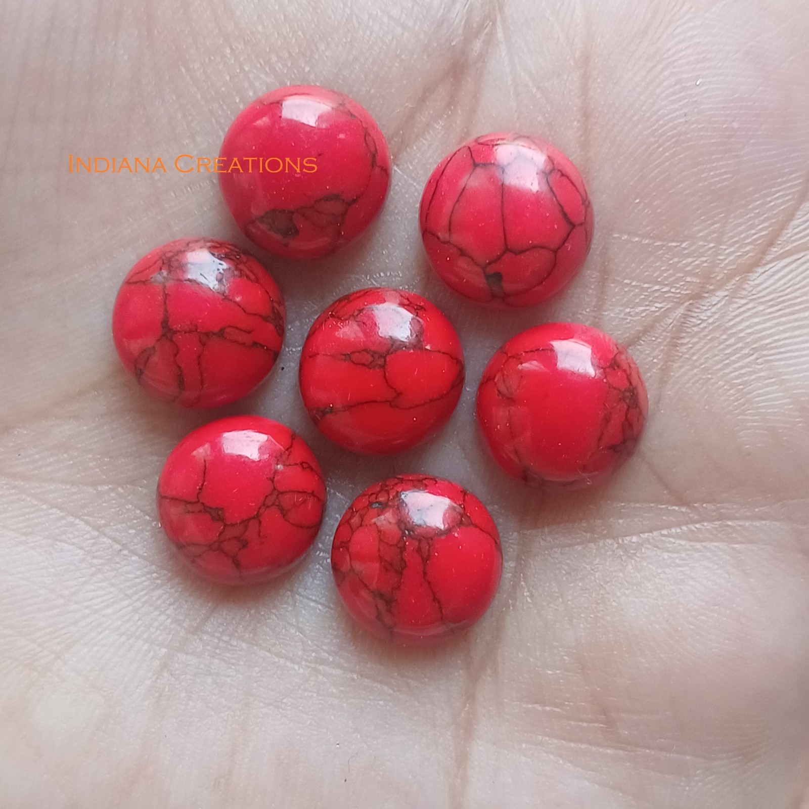 Red Howlite Round Cabochon 5mm To 20mm Natural Loose Gemstone
