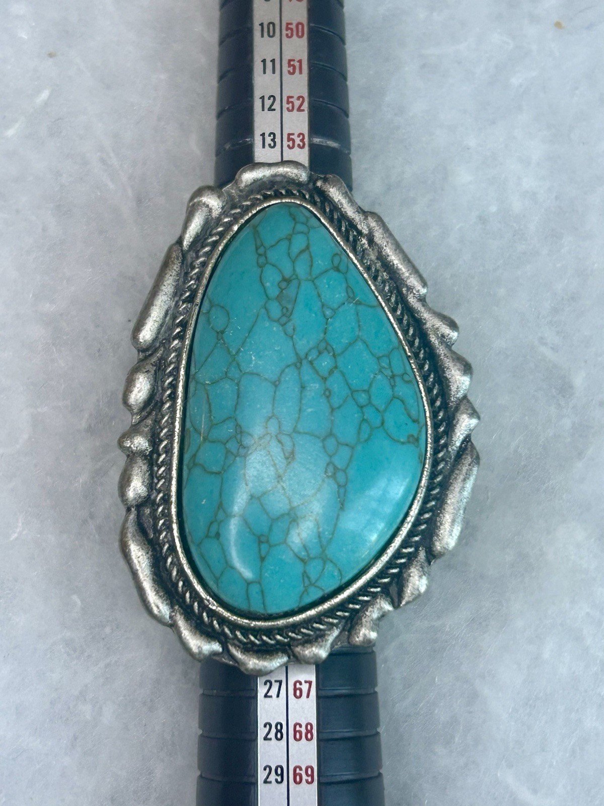 Large Southwestern Faux Turquoise Statement Stretch Ring (c. 2000s–2010s)