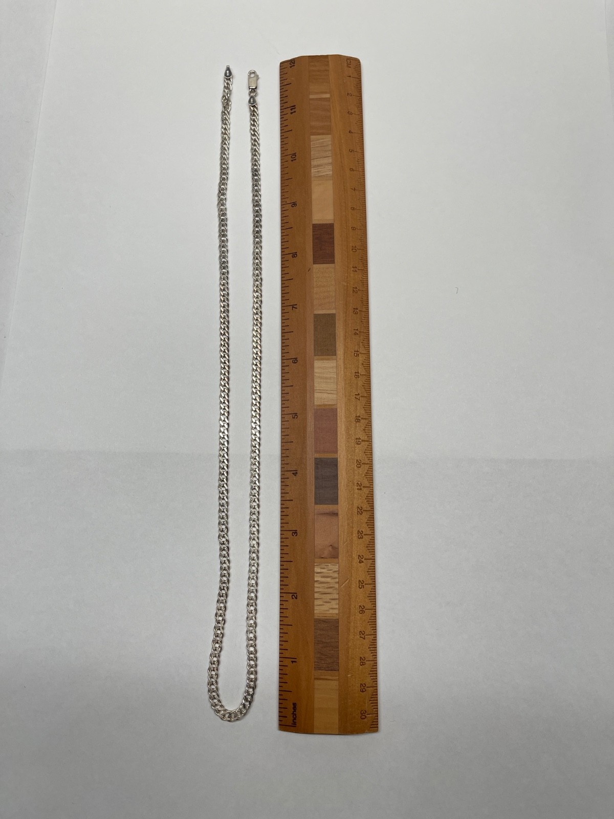 Italy 925 Sterling Silver Double Curb Cuban Chain Necklace 24” 17.7g