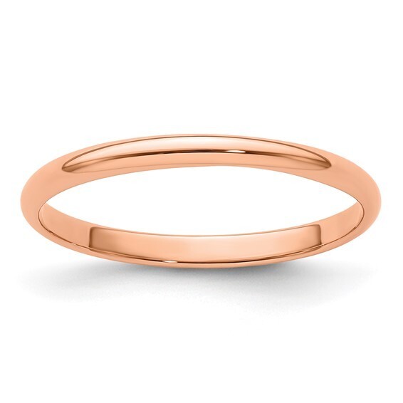 10K Solid Rose Gold 2mm 3mm 4mm 5mm 6mm 8m Men’s Women’s Wedding Band Ring