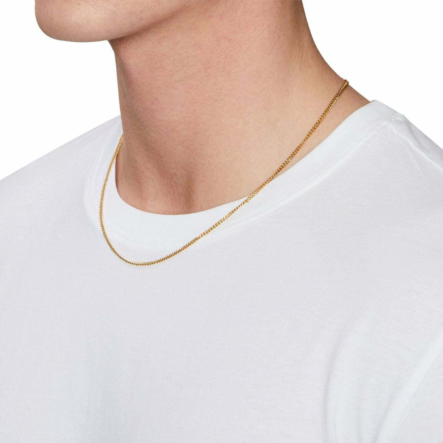 18K Solid Gold Cuban Link Chain Hollow Necklace 2mm 16″ 18″ 20″ 22″ 24″ 30″
